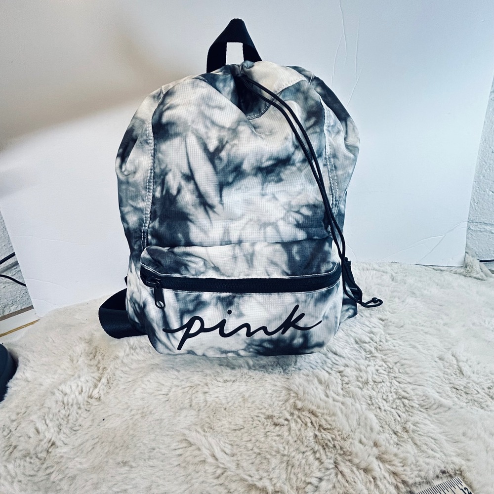 PINK Victoria's Secret Backpack Drawstring‎ Tie Dye Gym Bag Bookbag Women